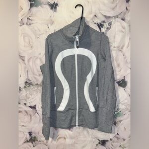 LULULEMON Women's Jacket In Stride Full Zip Athletic Pockets Sz 10 Multi Striped